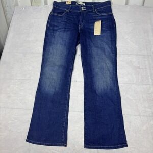 Levi's 529 Womens Curvy Bootcut Leg Jeans Blue Denim Mid Rise Whisker Size 3 NWT